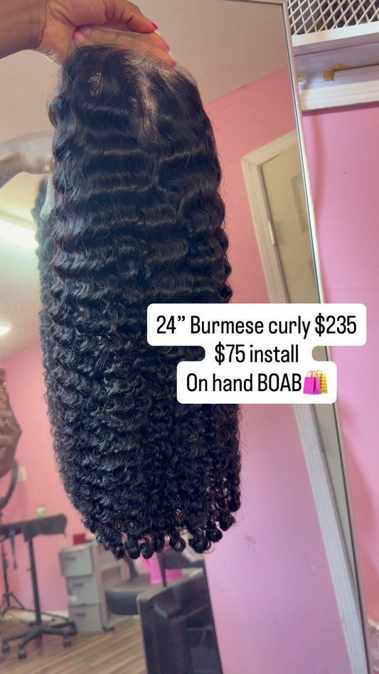 24” Burmese curly baddie on a budget