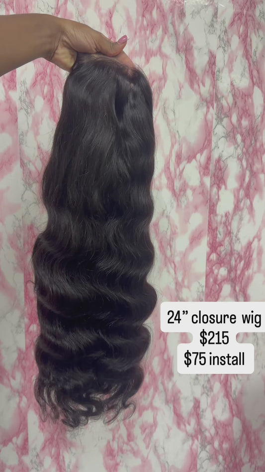 24” body wave 5x5 closure wig baddie on a budget